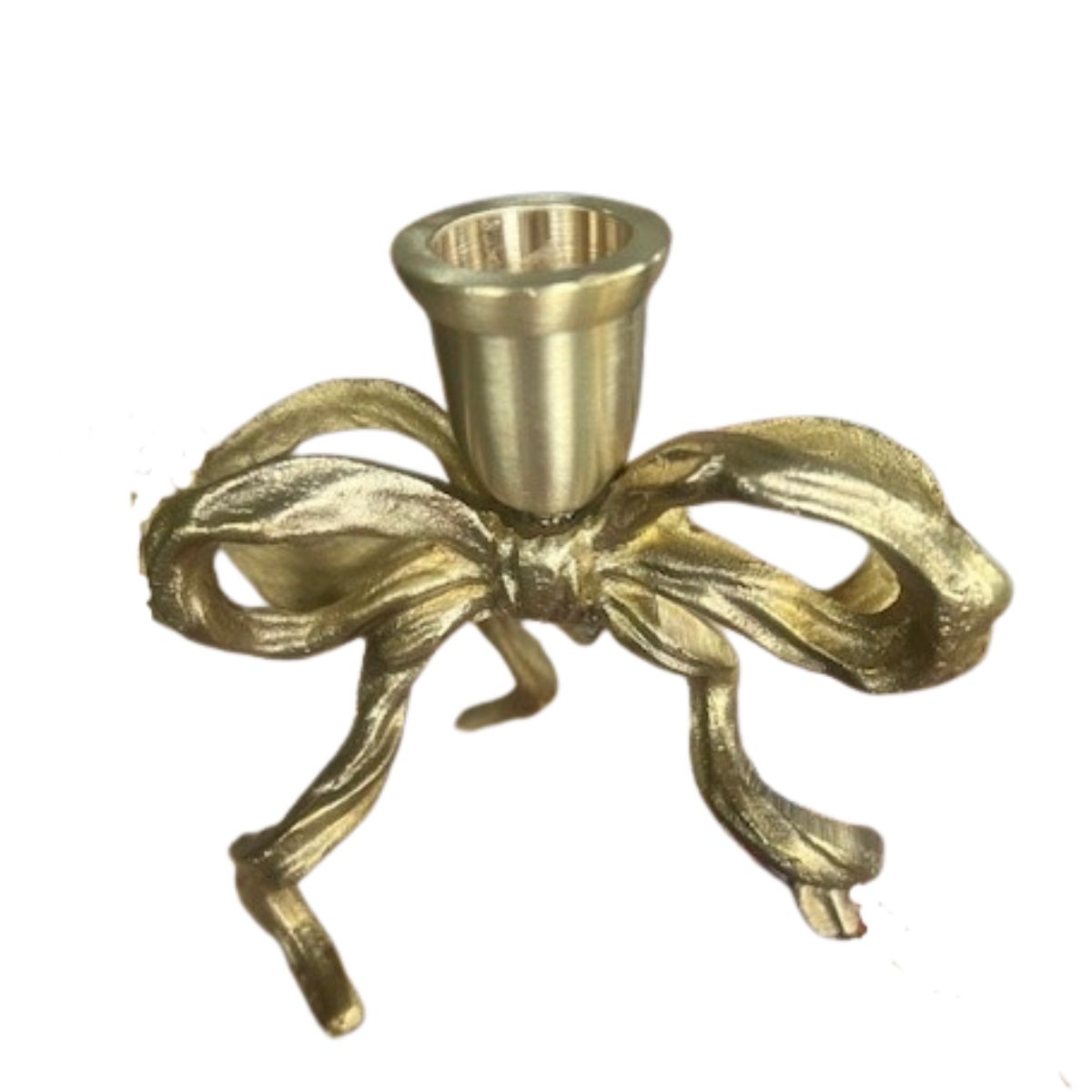 Brass Bow Candle Holder