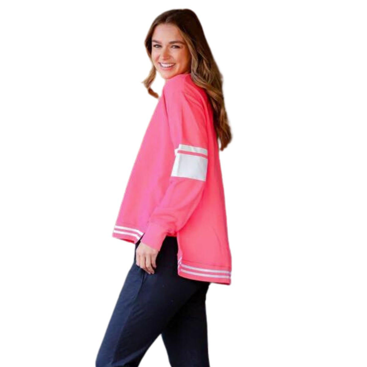 3rd Story Banded Sleeve Sweater - Raspberry