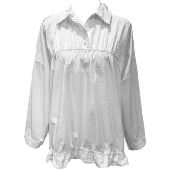 Cotton Ruched Top White