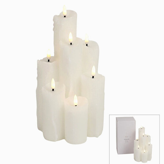 Heaven LED Wax Candle Cluster of 5 White