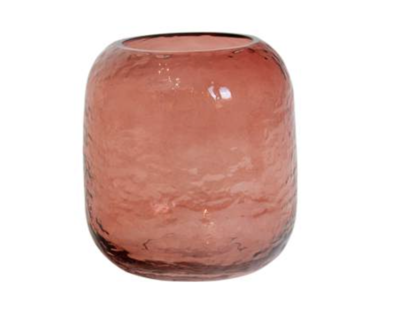 Crissy Pink Optical Glass Round Vase LGE