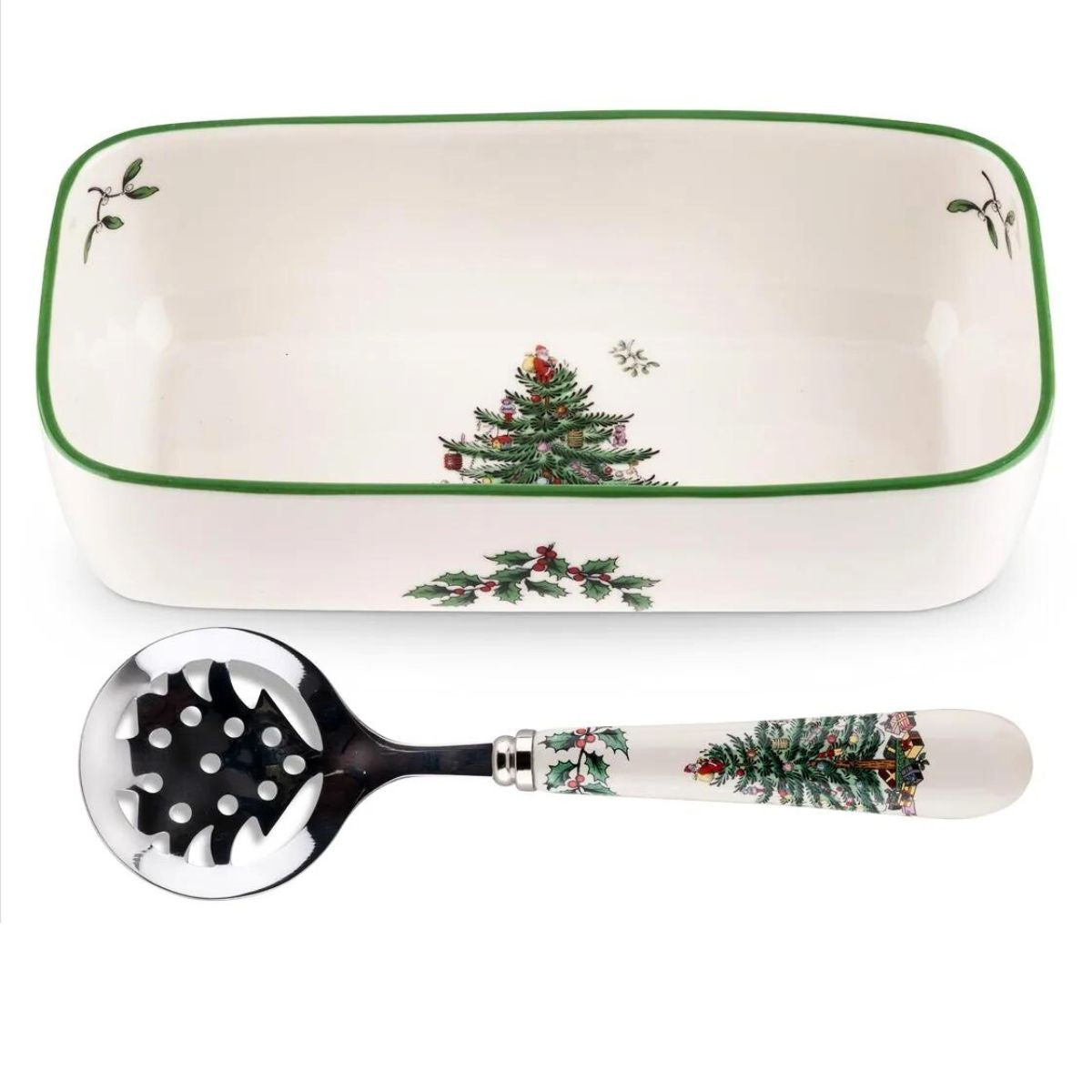 Spode Cranberry Server with Spoon