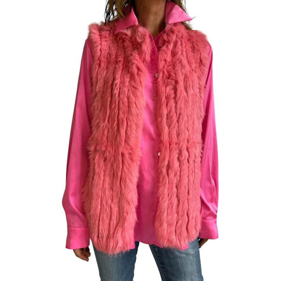 Fur Knit Vest - Flamingo