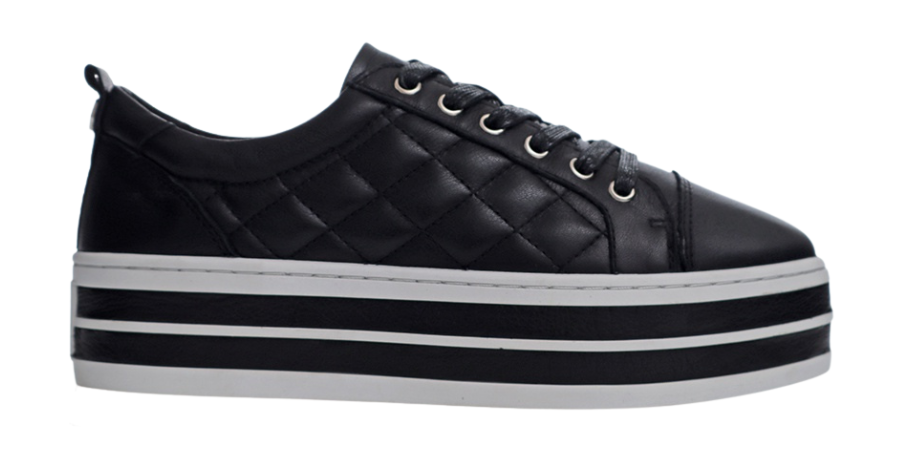 Odessa Leather Sneaker -  Black